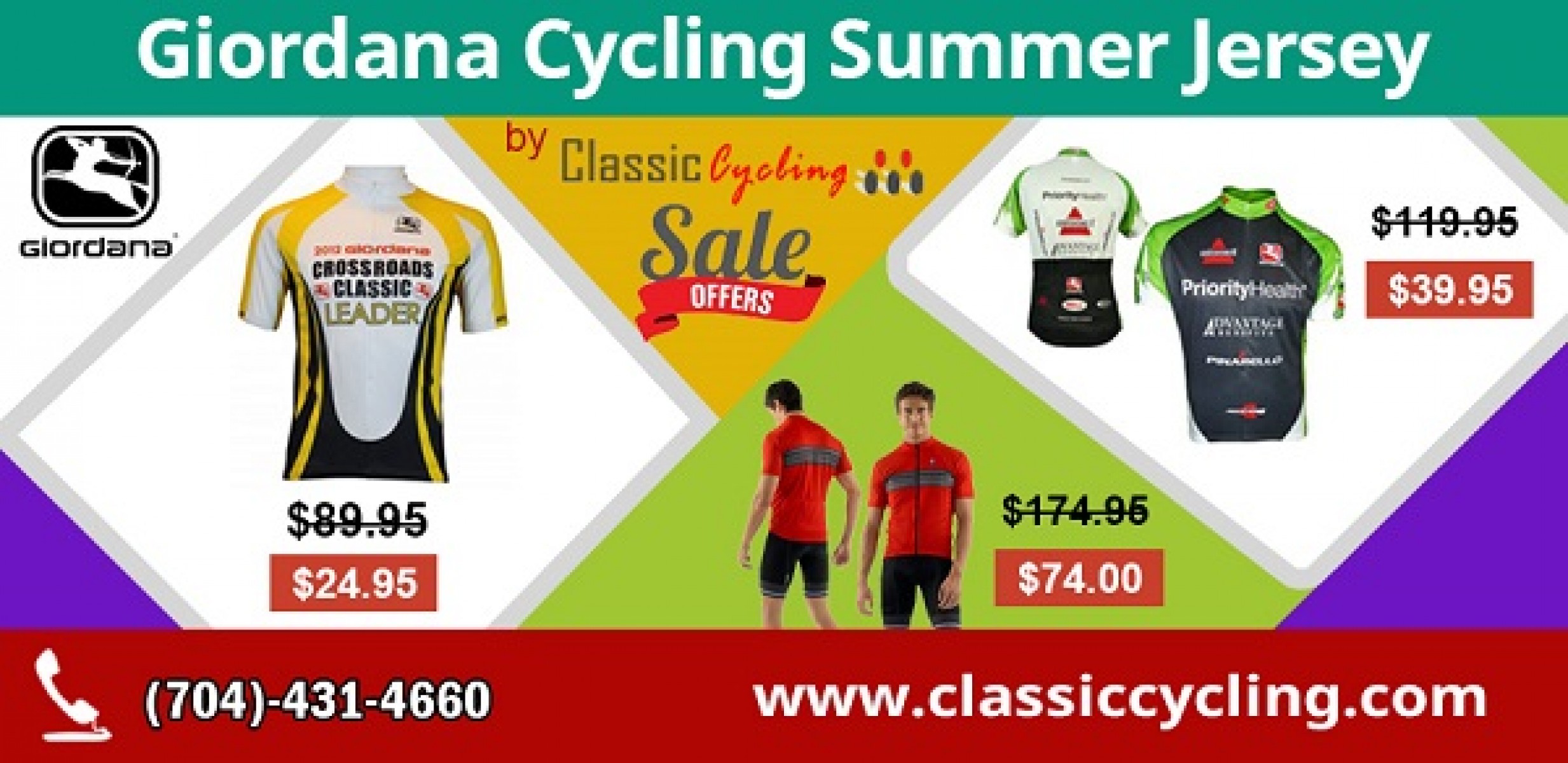 Huge Discount on Giordana Summer Jersey for Men Classic Cycling for