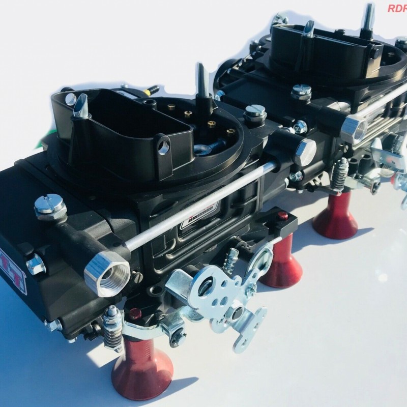 QUICK FUEL 450 CFM TUNNEL RAM CARBURETORS PAIR FRONT AND REAR BLACK for